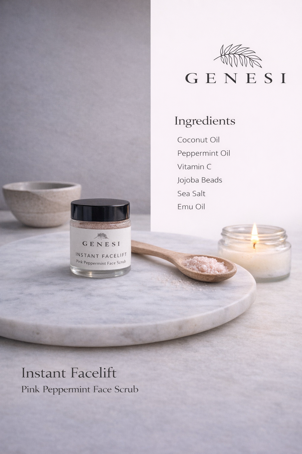 Instant Facelift – Pink Peppermint Face Scrub